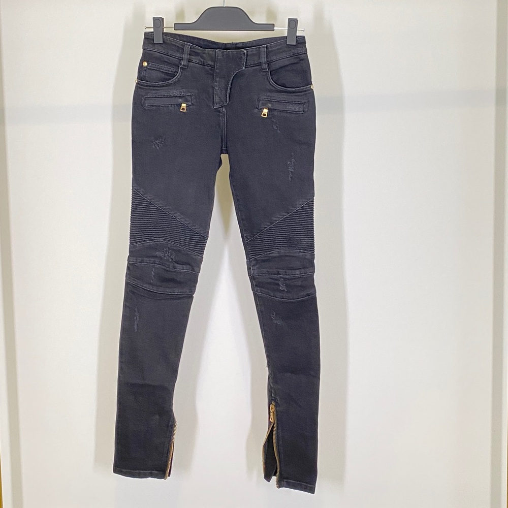 BALMAIN SKINNY BIKER JEAN